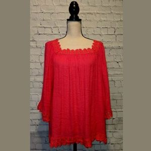 💋COUNTERPARTS Pink Tunic Top Size XL